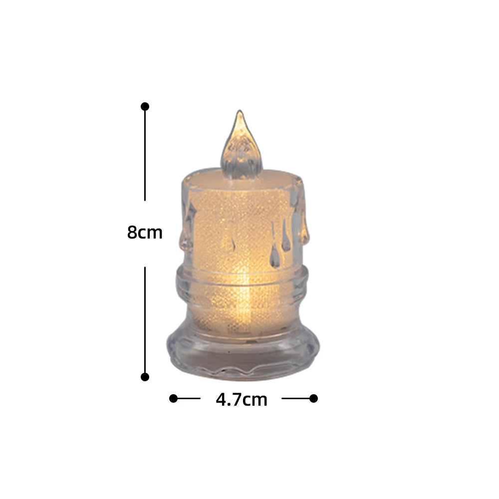 LED Candles Crystal Lamp Led Flameless Candles Operated Pillar Candles with Realistic Flame Light Desk Lamp Decorative Candles