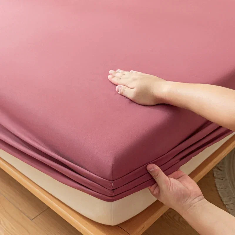 2 People Luxury Double Bed Bed Sheet Elastic Fitted Sheet Mattress Cover Couple Bed Linen 150/180x200 Bedding Queen King Size