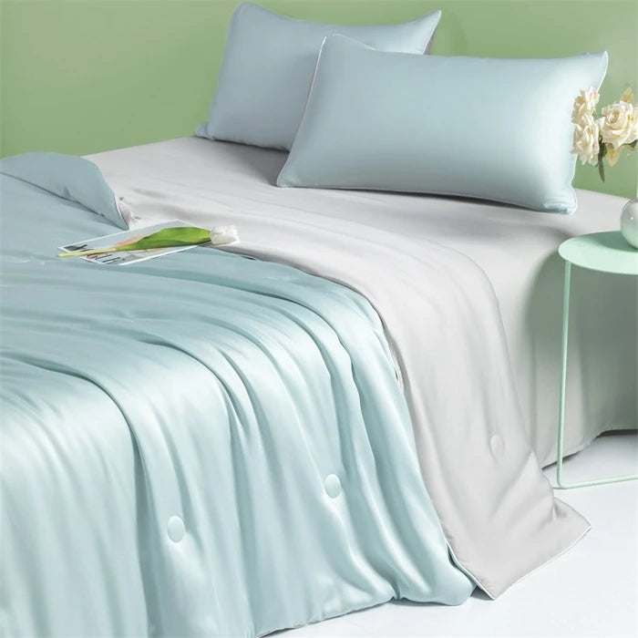 2024 Summer Cool Quilt Water Washed Ice Silk Double Sides Cooling, Cold Air Conditioning Thin Blanket, Luxury Bedding Comforter