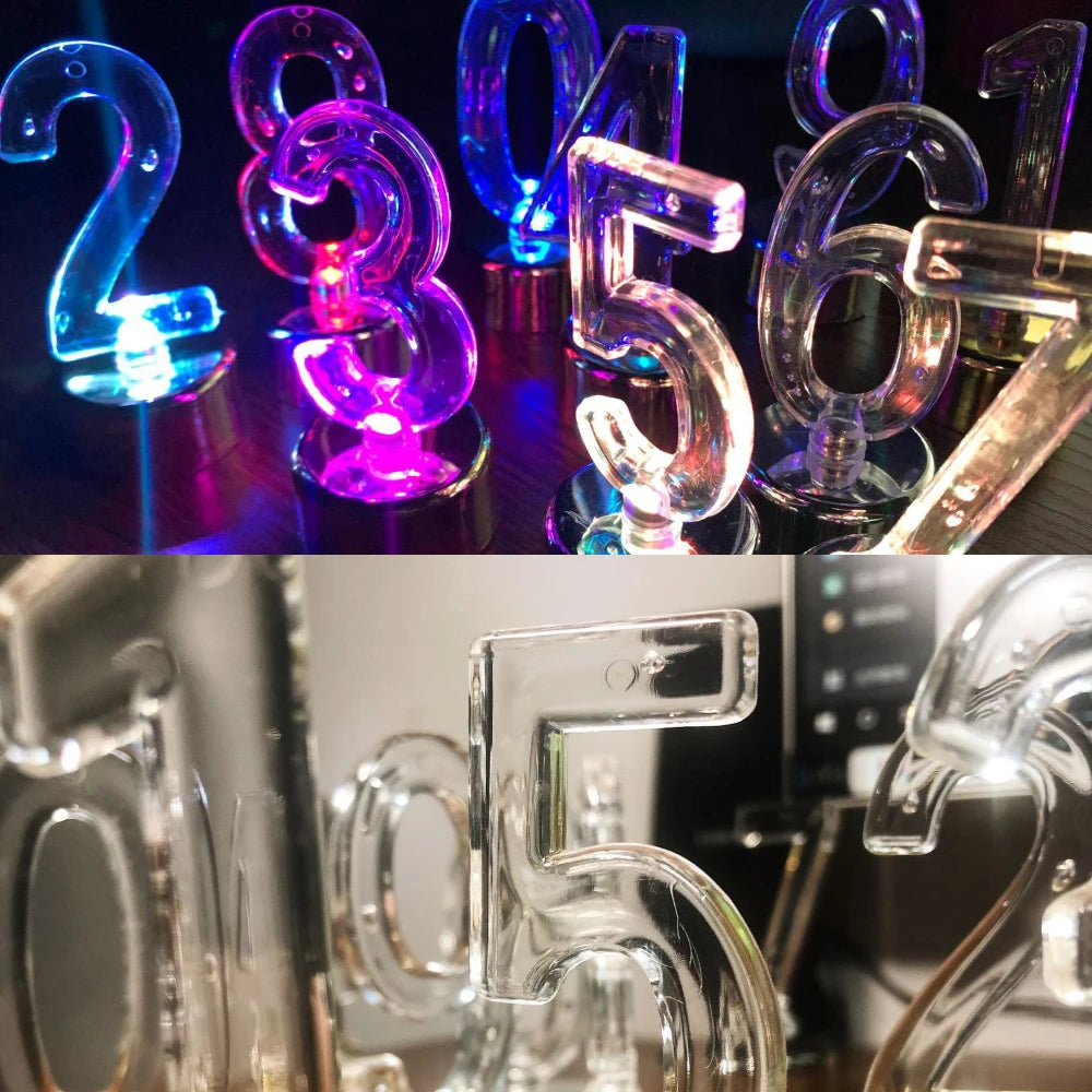 Customize 1PC Electronic Candles Multi Color Flashing Number LED Tea Light DIY Countdown Night Lamp For Wedding Birthday Party