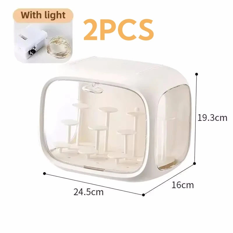 1/2/3/4 PCS Acrylic Organizer Box Display Case with LED Lights for Collectibles Transparent Storage Organizer for Action Figures