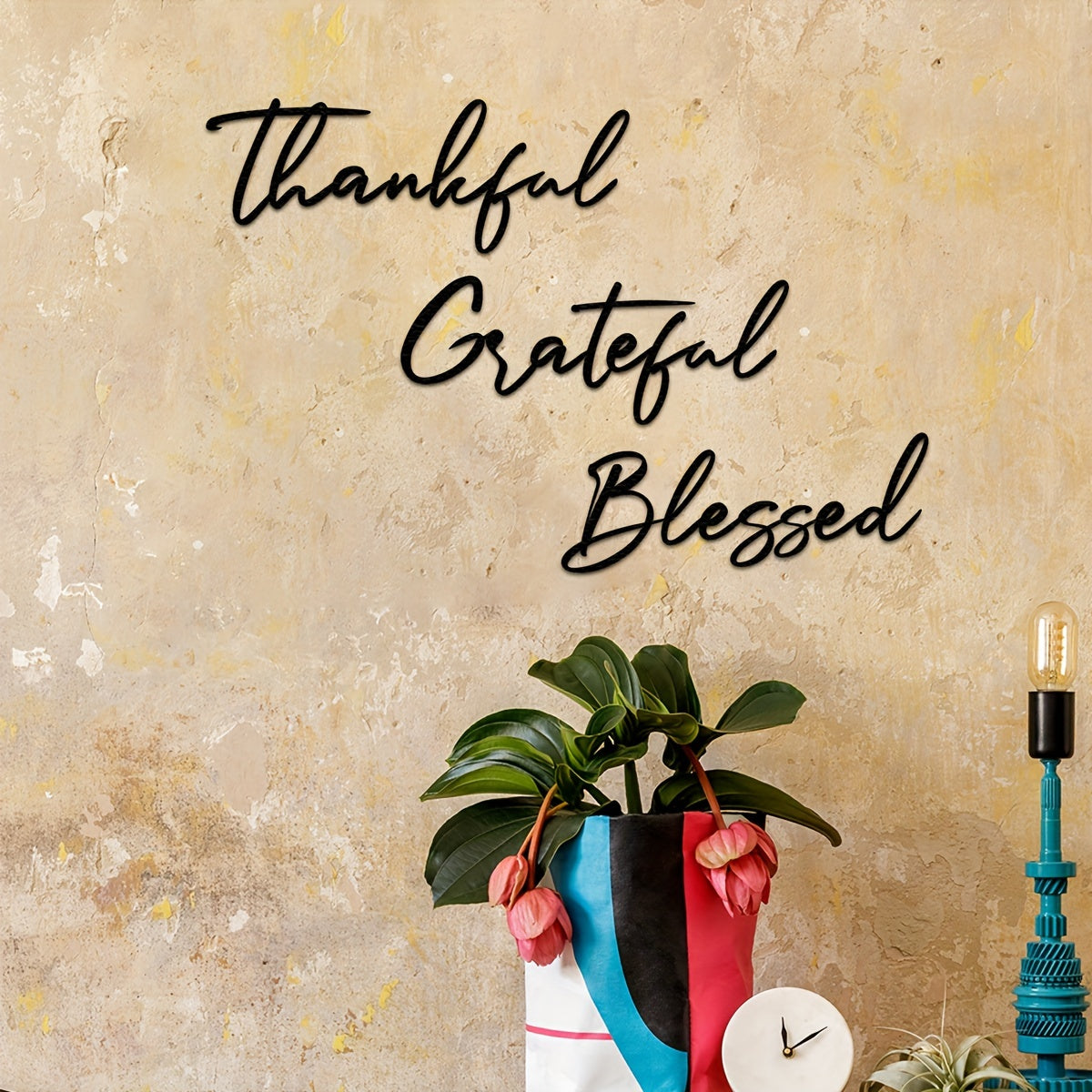 3pc Grateful Metal Wall Art - Represent Sign With Minimal Line Art Design - Restroom Decor For Guest WC With No Feathers Bathroom, Kitchen, Bedroom, Living Room Decor