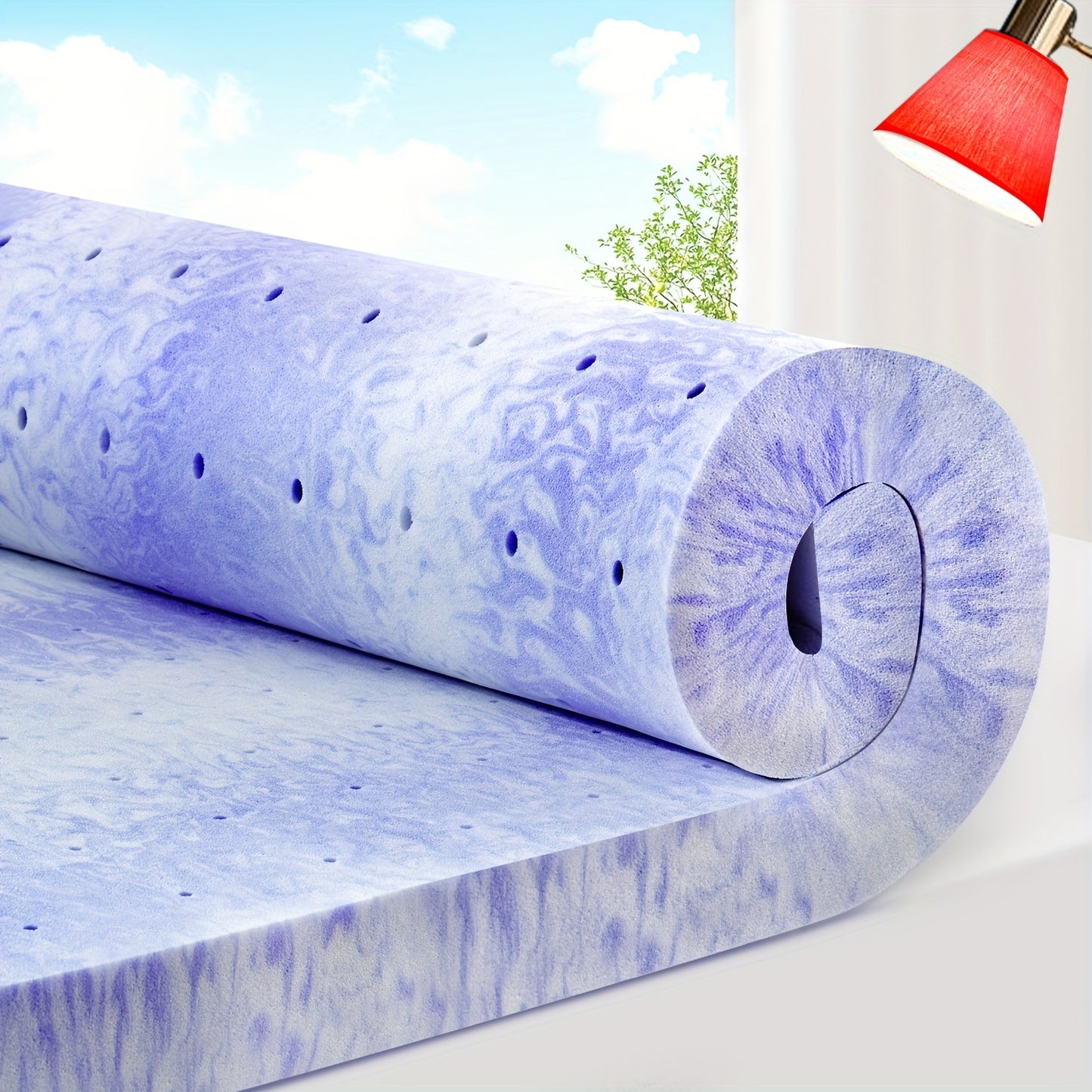 2/3/4 Inch Ventilated Design Mattress Topper, Cooling Gel Infused Swirl Foam Pad For Enhanced Deep Sleep, Bed Topper For Body Support, Christmas Gift