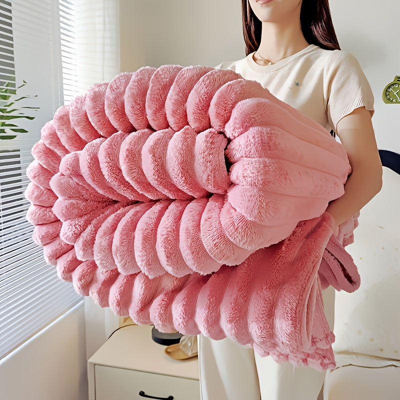 Luxury Faux Rabbit Fur & Sherpa Throw Blanket - Ultra Soft Double-Sided 380GSM Weighted Blanket for Bedroom, Living Room & Camping, Machine Washable All-Season Heating Cover with Gift Box, Hypoallergenic Cozy Home Decor for A