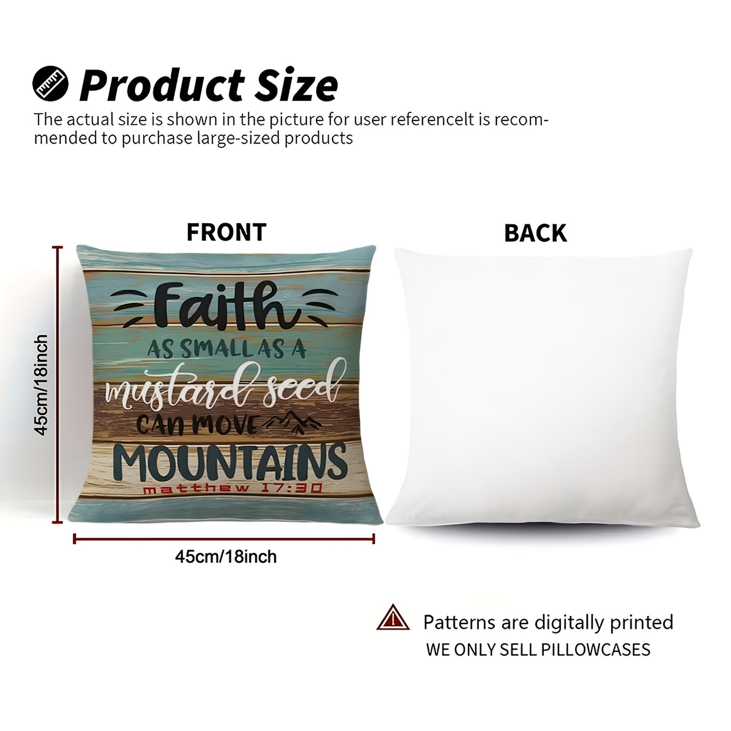 4pcs 17.7*17.7 Inches Modern Christian Faith Inspirational Scripture Pillow Covers - Printed With Zipper Closure, Pillow Cases For Sofa, Living Room, Bedroom, Office, Outdoor, Modern Farmhouse, Party Decoration & Home Decorat