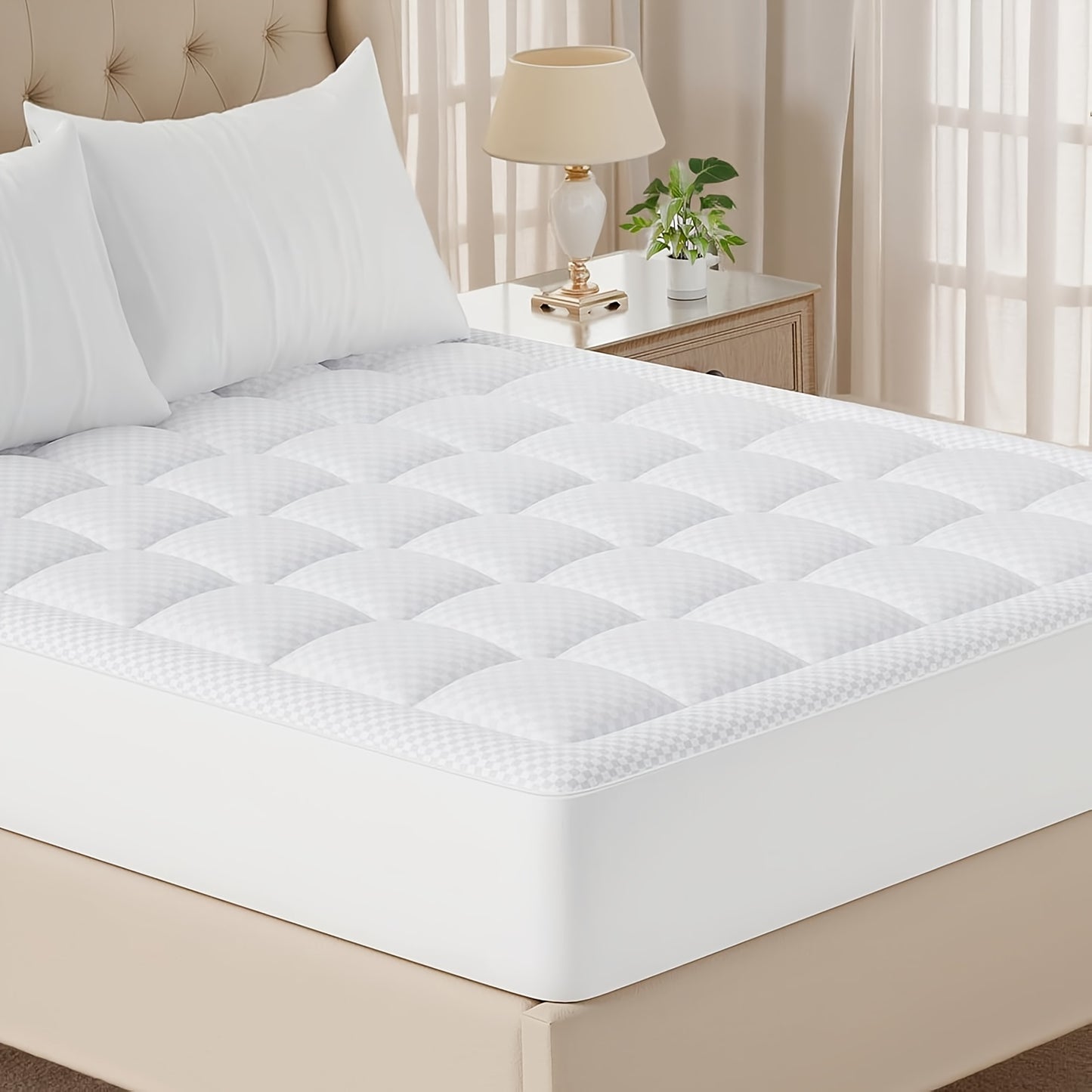 Thick Mattress Topper Queen, Pillow-Top Overfilled 900 GSM Down Alternative Quilted Cooling Pad, 8-24" Deep, Full Size Mattress, Mattress Topper Full Size, Mattress Protector, Portable Folding Mattress, Tri Fold Mattress, Mat