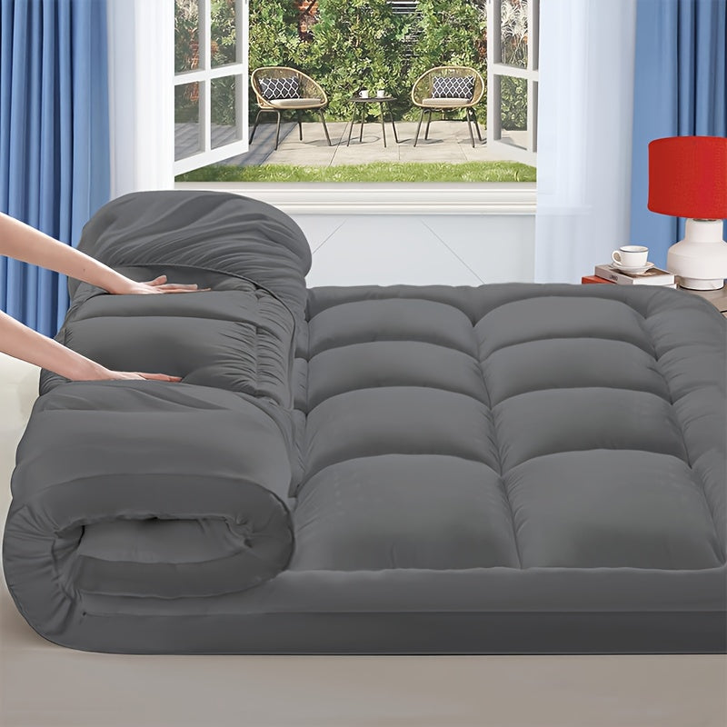 Thick Mattress Topper Queen, Pillow-Top Overfilled 900 GSM Down Alternative Quilted Cooling Pad, 8-24" Deep, Full Size Mattress, Mattress Topper Full Size, Mattress Protector, Portable Folding Mattress, Tri Fold Mattress, Mat