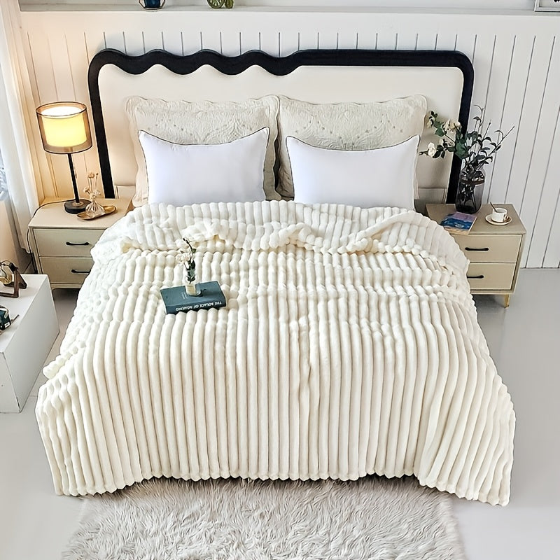 Luxury Faux Rabbit Fur & Sherpa Throw Blanket - Ultra Soft Double-Sided 380GSM Weighted Blanket for Bedroom, Living Room & Camping, Machine Washable All-Season Heating Cover with Gift Box, Hypoallergenic Cozy Home Decor for A
