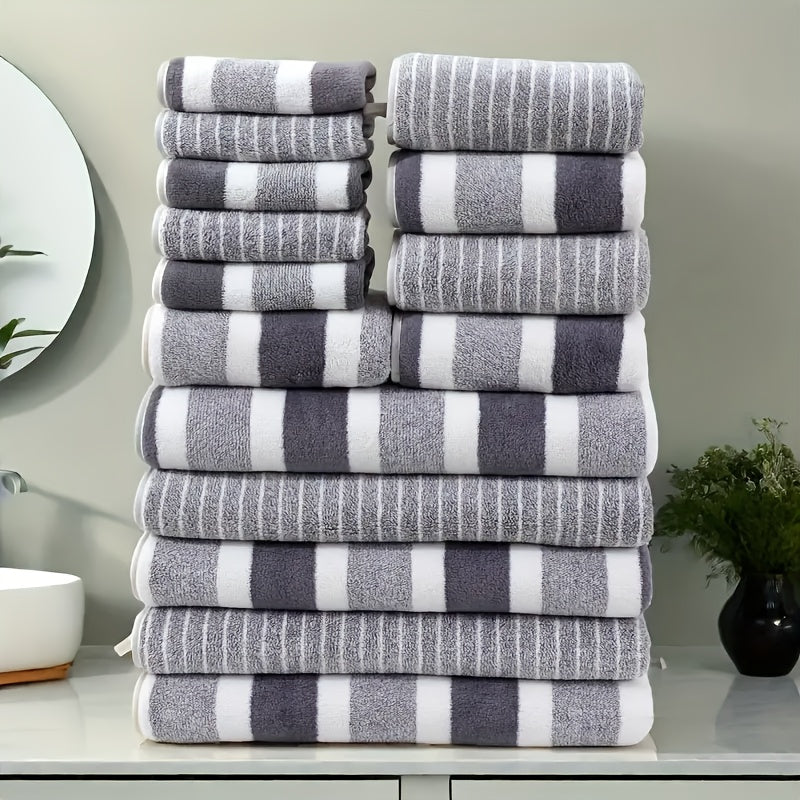 15pcs Coral Fleece Towel Set, Including 5 Face Towels, 5 Hand Towels And 5 Bath Towels, Comfortable Absorbent And Quick Drying Bath Towels, Suitable For Hotels, Sports, Travel, Fitness, Yoga, Ideal Bathroom Supplies, Wash Clo