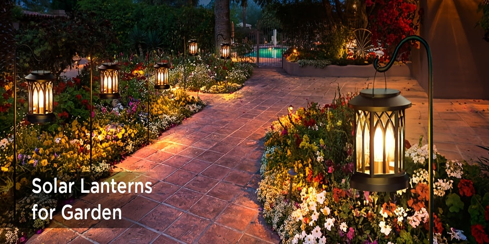 1/2/4 Pack Solar Lanterns Outdoor IPX5 Waterproof, Upgraded Bright Hanging Solar Lights for Outside, Solar Powered Lanterns Lighting LED for Garden Patio Yard, Valentine'S Day, Mother'S Day Decorative (Warm Light), Solar Outd