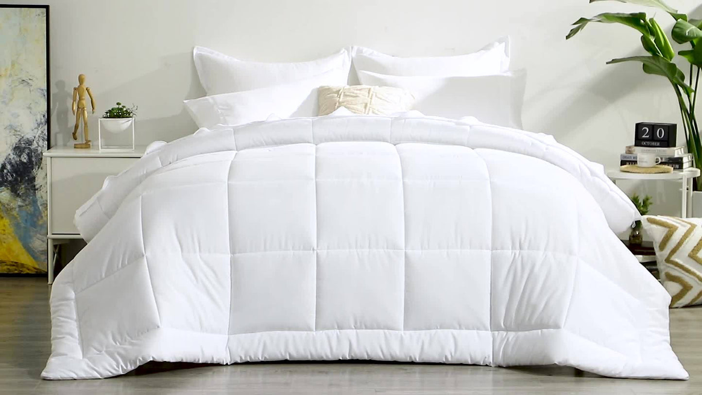 7pcs Ultra-Soft Bed In A Bag, Down Alternative Bedding Sets with All Season Quilted Comforter, Flat Sheet, Fitted Sheet, Pillowcases - Gifts for The Family And Friends, RUIKASI, Machine Washable, Polyester 100, Acrylic 15, Sa