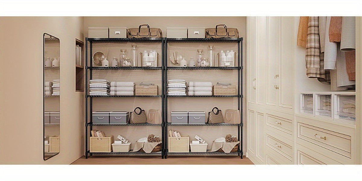 Black M MZG 750 lbs 3-Tier Metal Wire Storage Rack Organizer - Freestanding Shelf for Kitchen, Pantry, Laundry Room - 13.8" x 29.5" x 35.5", Utility Shelves