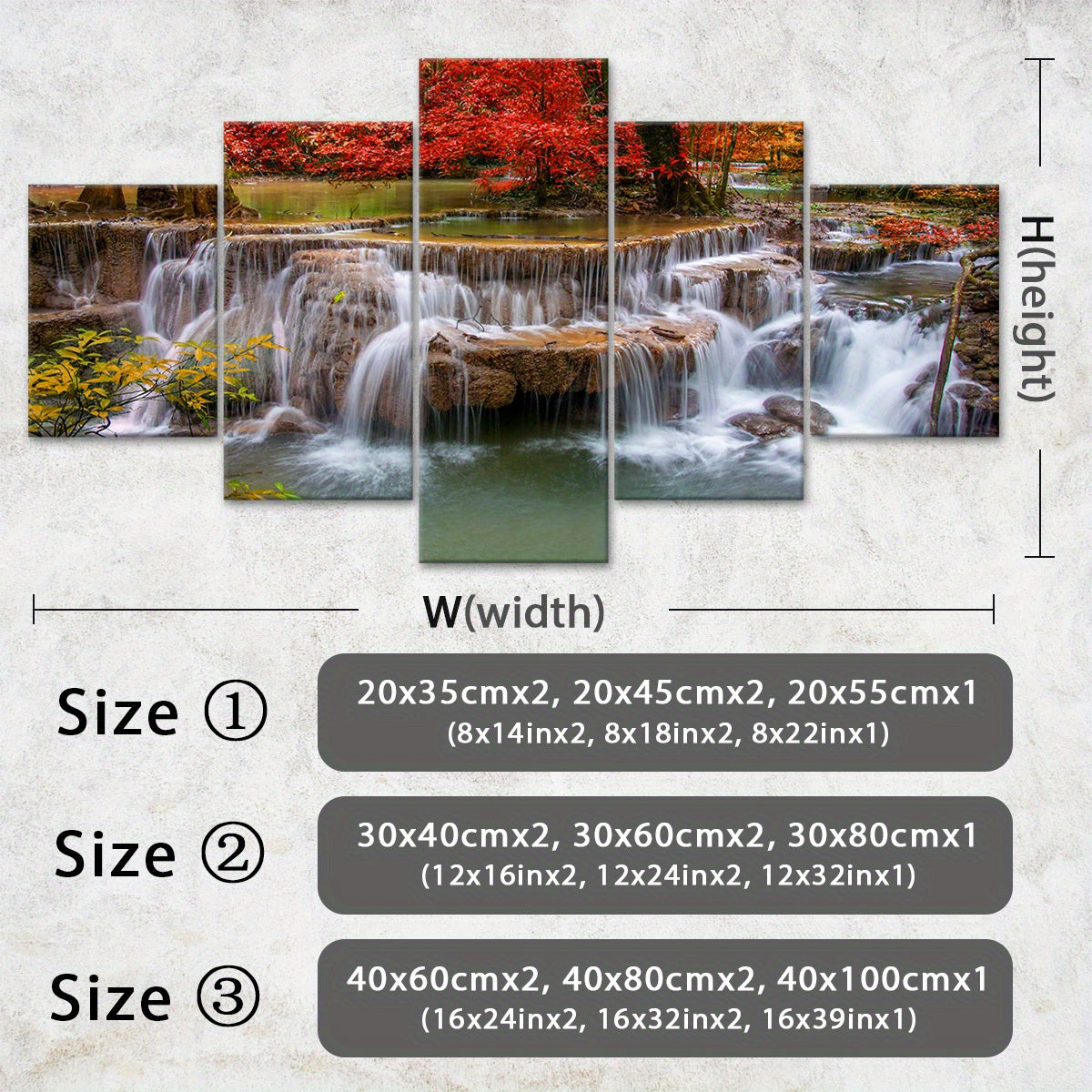 5pcs Wooden Framed Canvas, Jungle And Stream Theme Poster, Pattern Art for Home Decoration, Wall Decor for Living Room, Bedroom, Office, Bar, Restaurant, High Quality Waterproof Painting, HD Artwork.