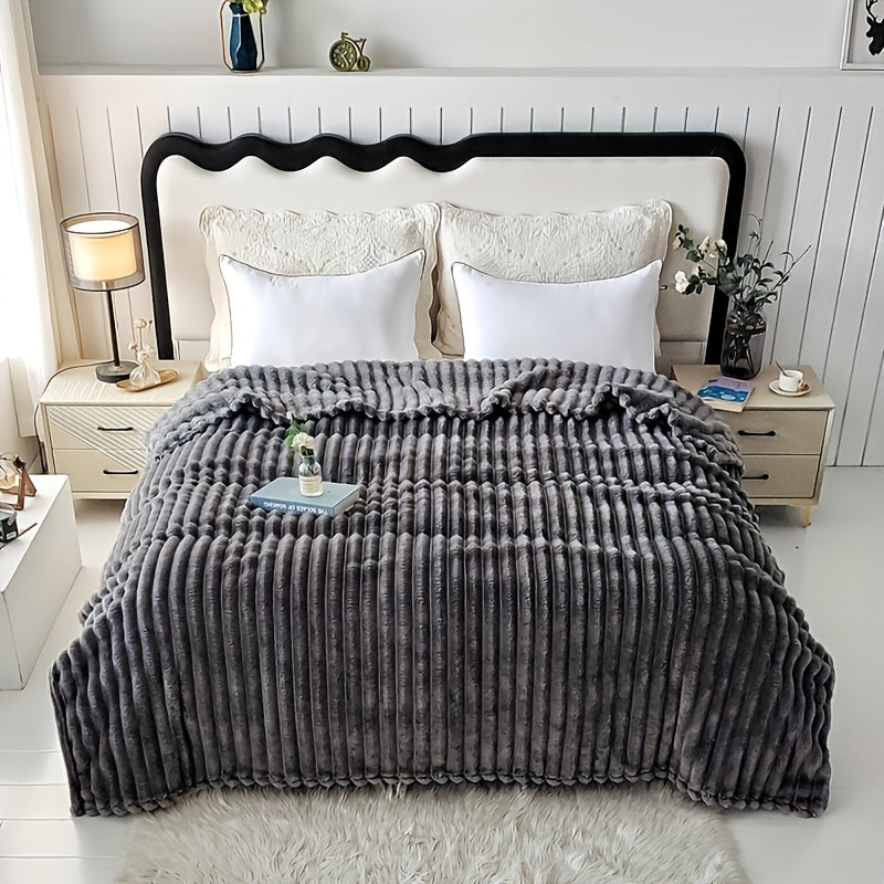 Luxury Faux Rabbit Fur & Sherpa Throw Blanket - Ultra Soft Double-Sided 380GSM Weighted Blanket for Bedroom, Living Room & Camping, Machine Washable All-Season Heating Cover with Gift Box, Hypoallergenic Cozy Home Decor for A
