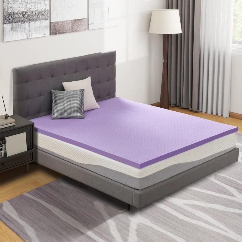 2 Inch Gel Memory Foam Mattress Topper Ventilated Soft, Breathable Bed Topper, Twin Size