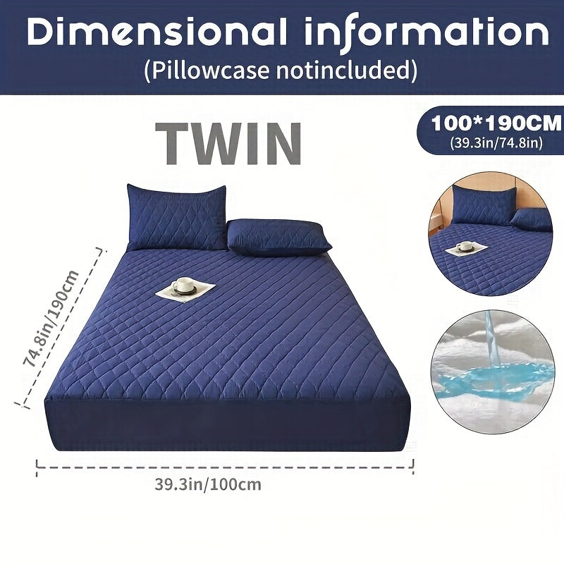 1pc Cooling Waterproof Mattress Protector - Deep Pocket (9-15"), Cooling Technology, Fits Most Mattresses - Machine Washable Bedspread Alternative - Ideal for Home, Hotels, Guest Rooms - Available in White, Light Blue, Navy,