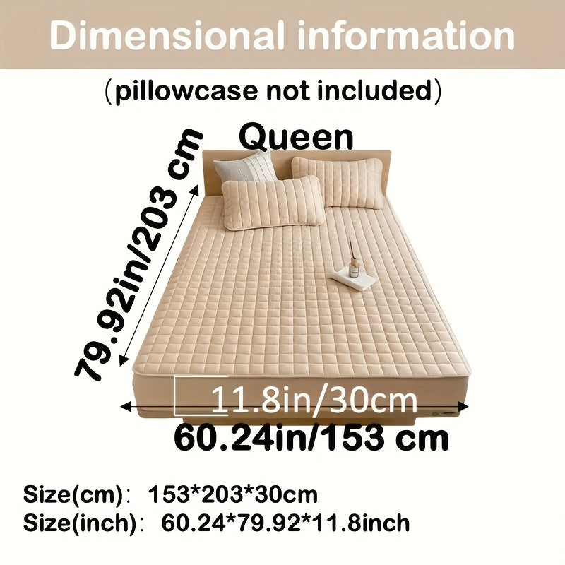 1pc Cooling Waterproof Mattress Protector - Deep Pocket (9-15"), Cooling Technology, Fits Most Mattresses - Machine Washable Bedspread Alternative - Ideal for Home, Hotels, Guest Rooms - Available in White, Light Blue, Navy,
