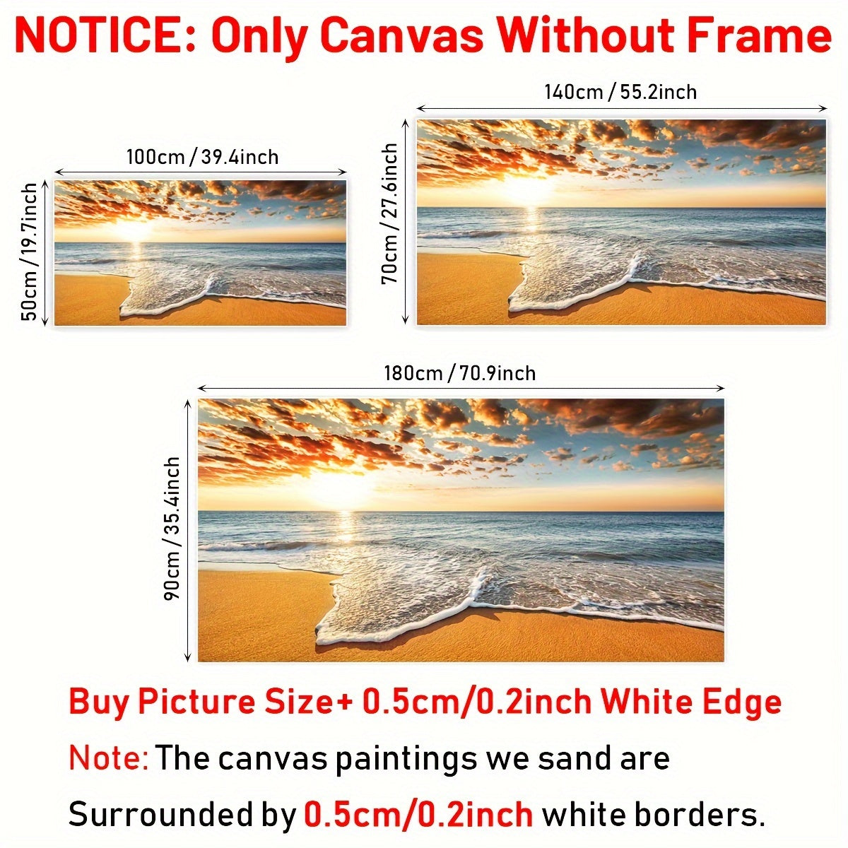 1pc Unframed Canvas Poster, Seaside Scenery Painting, Various Styles Of Scenery, Canvas Wall Art, Artwork Wall Painting for Gift, Bedroom, Office, Living Room, Cafe, Bar, Wall Decor, Home And Dormitory Decoration
