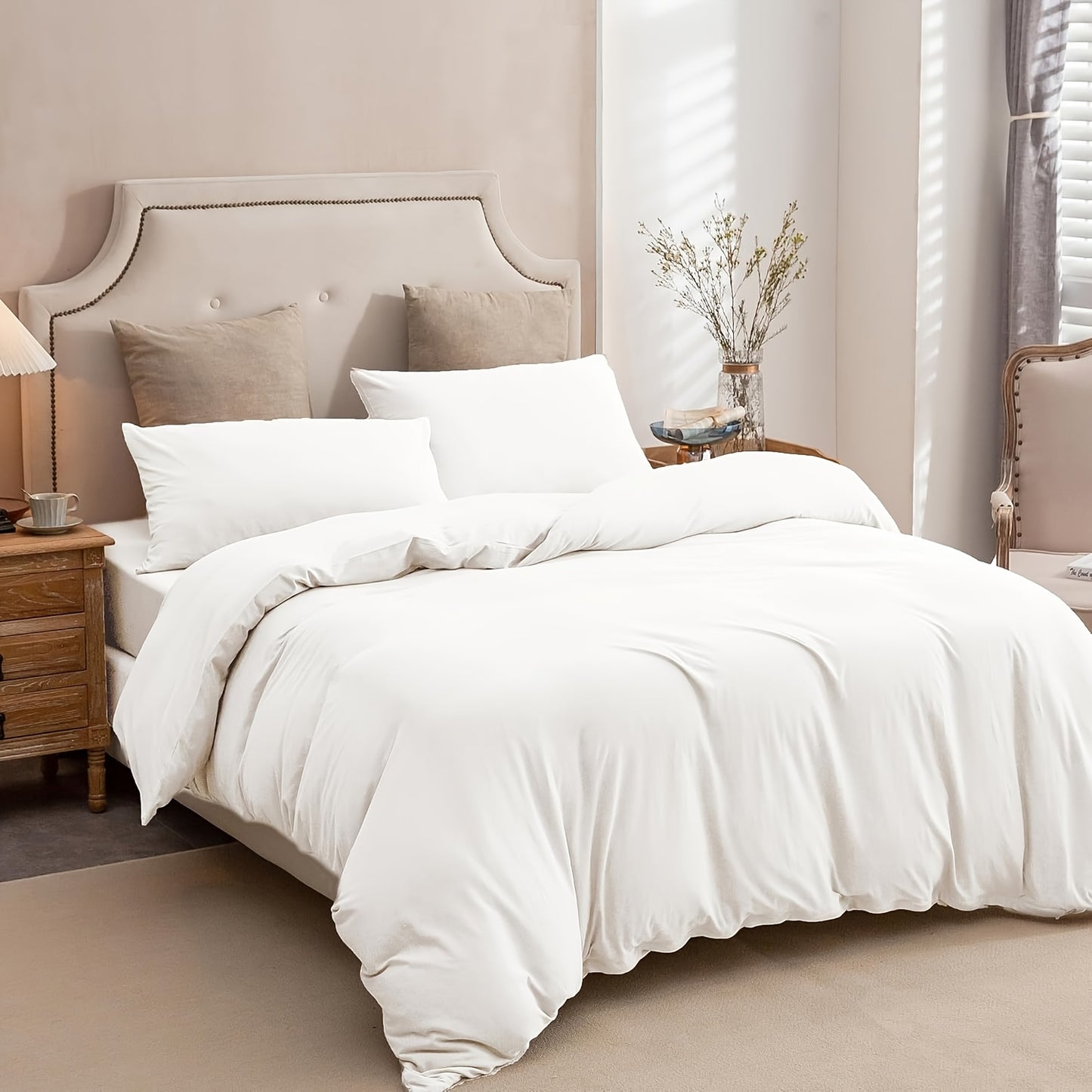 3pcs Jersey Duvet Cover Set, T-Shirt Soft Comfy Bedding Set With Zipper Closure, Sanded, Breathable, All-Season, Includes 1 Duvet Cover & 2 Pillow Shams, Cozy Bedding For Bedroom Or Guest Room, Gifts For The Family, Without C