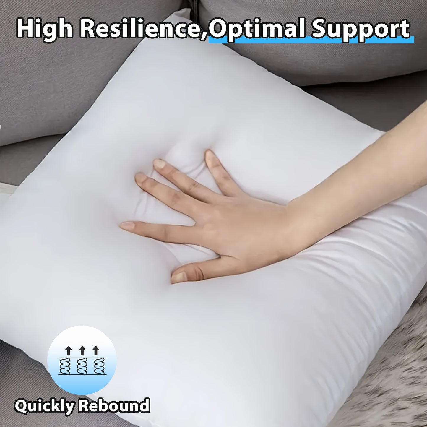 4pcs Soft, Washable Premium Throw Pillow Inserts with Zip Closure - Square Cushion Covers for Sofa, Bed, And Holiday Decor|Classic Pillow Style | Suitable for Bedroom, Sofa, Patio, Etc., A Perfect Home And Holiday Gift
