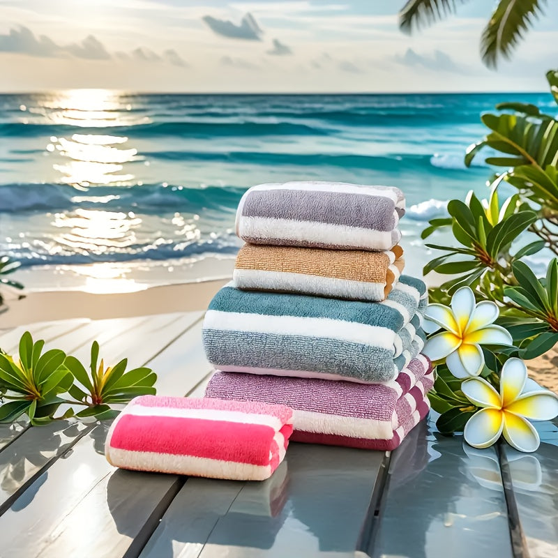 15pcs Coral Fleece Towel Set, Including 5 Face Towels, 5 Hand Towels And 5 Bath Towels, Comfortable Absorbent And Quick Drying Bath Towels, Suitable For Hotels, Sports, Travel, Fitness, Yoga, Ideal Bathroom Supplies, Wash Clo
