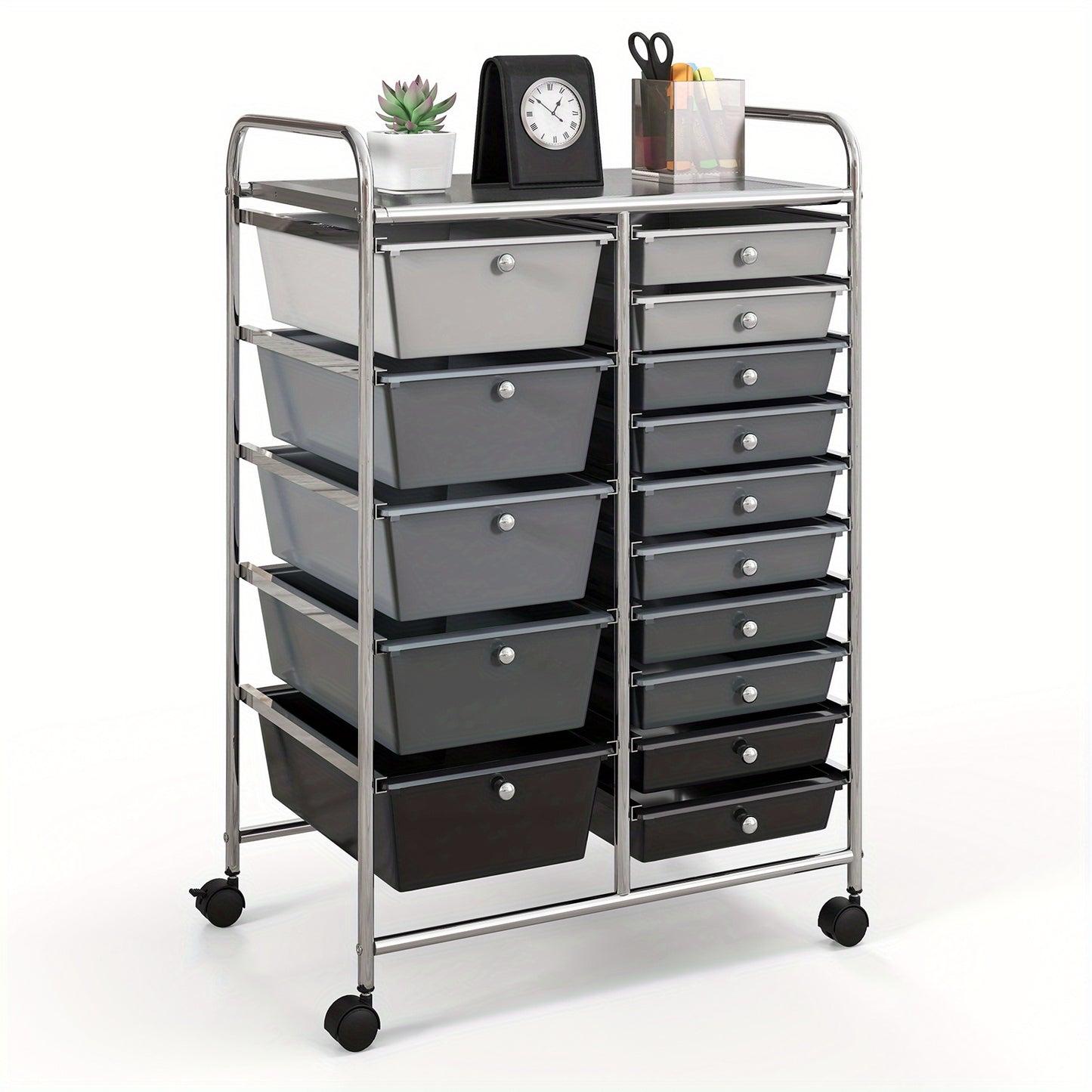 MULTIGOT 15 Drawer Rolling Storage Cart Tools Scrapbook Paper Office School Organizer, Desk & Drawer Organizer for Home Storage