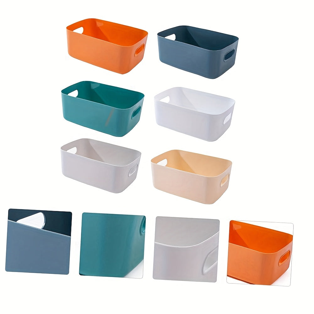6pcs Plastic Storage Bins And Baskets for Efficient Home Classroom Organization Containers In Multicolour for Kitchen, Cupboard Box, And Bathroom Organizer On Shelves And Tubs, Kitchen Storage, Shelf Organizer, Compact Stora