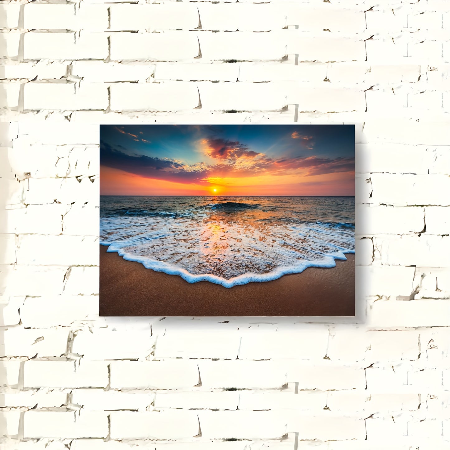 11.8"x15.7" Wooden Framed Hawaiian Sunset Beach Scene Canvas Art, Perfect for Living Room, Bedroom, Kitchen & Office Decor | Ideal Gift for Any Occasion
