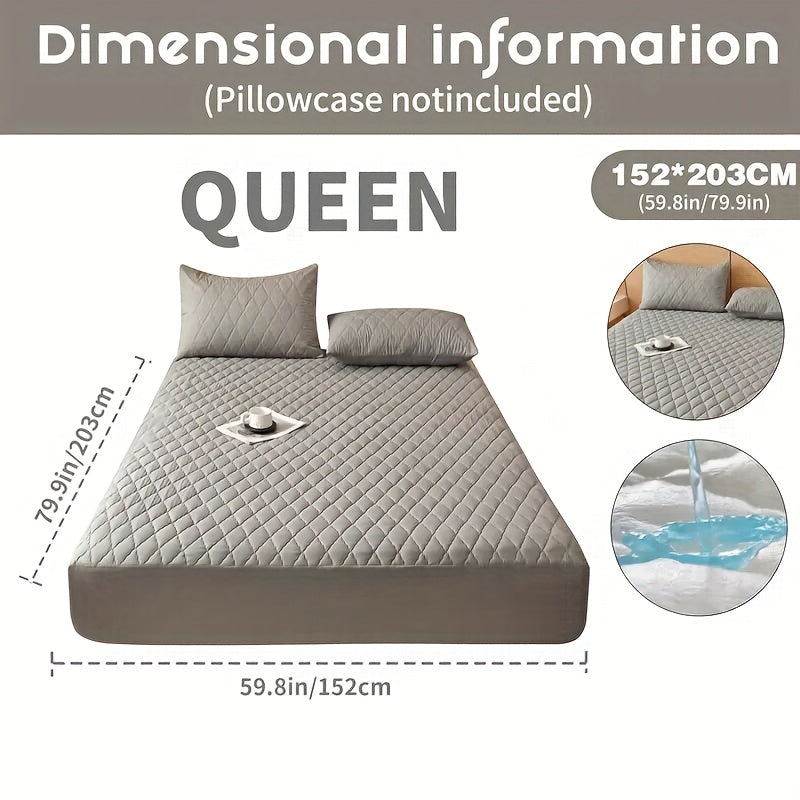 1pc Cooling Waterproof Mattress Protector - Deep Pocket (9-15"), Cooling Technology, Fits Most Mattresses - Machine Washable Bedspread Alternative - Ideal for Home, Hotels, Guest Rooms - Available in White, Light Blue, Navy,