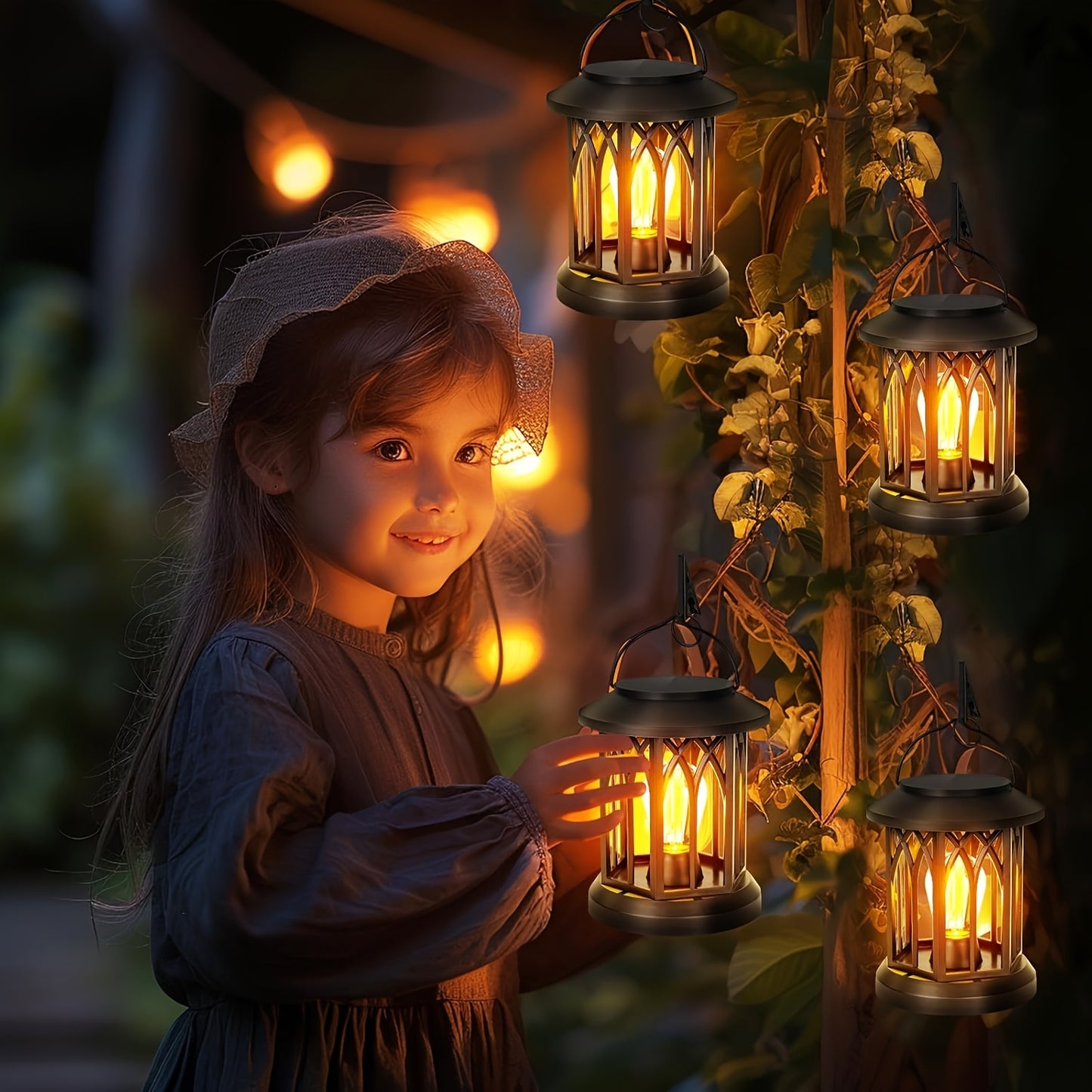 1/2/4 Pack Solar Lanterns Outdoor IPX5 Waterproof, Upgraded Bright Hanging Solar Lights for Outside, Solar Powered Lanterns Lighting LED for Garden Patio Yard, Valentine'S Day, Mother'S Day Decorative (Warm Light), Solar Outd