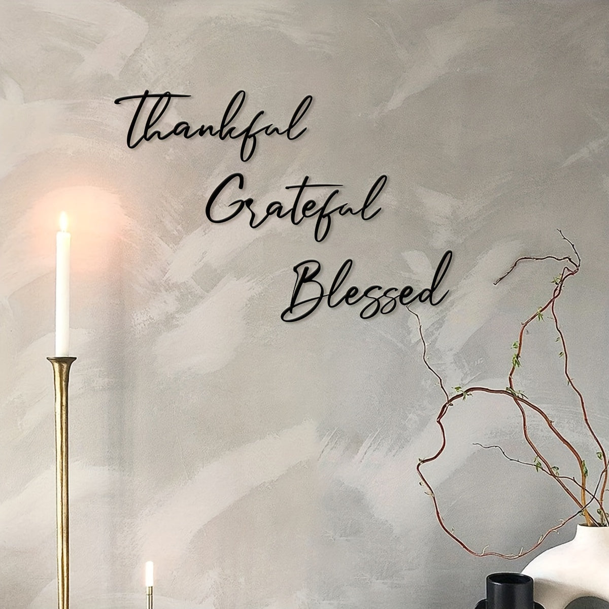 3pc Grateful Metal Wall Art - Represent Sign With Minimal Line Art Design - Restroom Decor For Guest WC With No Feathers Bathroom, Kitchen, Bedroom, Living Room Decor