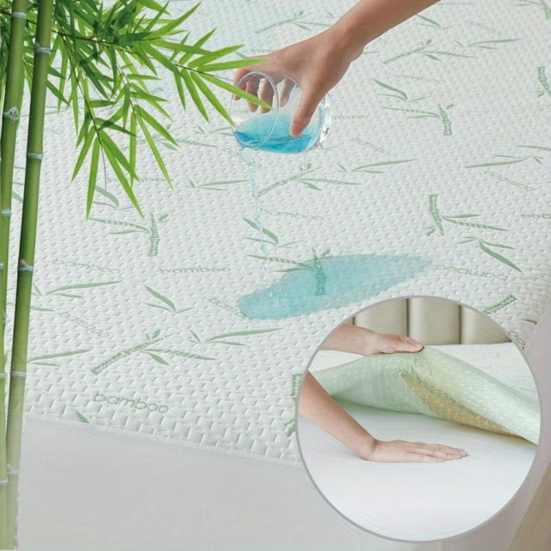 1/2pcs 100% Bamboo Fiber Mattress Cover - Breathable Bamboo Waterproof Mattress Protector - 4-Layer Waterproof Bamboo Mattress Protector With Jacquard Weave - Cooling Mattress Cover Breathable Ultra Soft - Mattress Pad Noisel