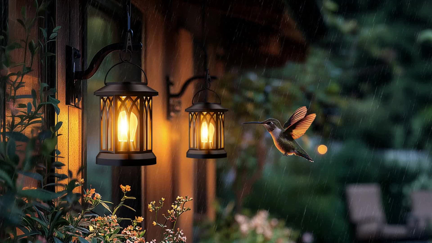 1/2/4 Pack Solar Lanterns Outdoor IPX5 Waterproof, Upgraded Bright Hanging Solar Lights for Outside, Solar Powered Lanterns Lighting LED for Garden Patio Yard, Valentine'S Day, Mother'S Day Decorative (Warm Light), Solar Outd