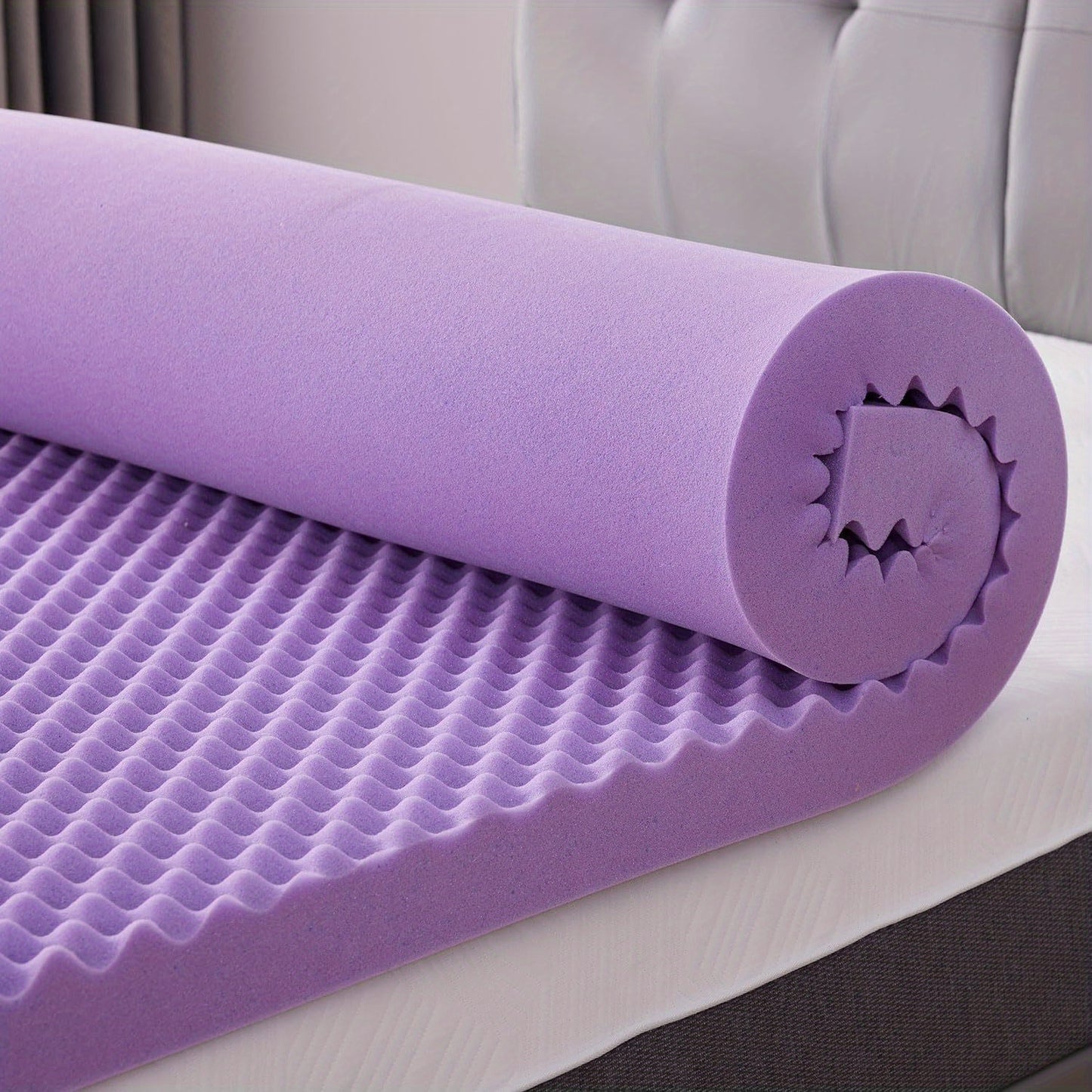 2 Inch/3 Inch Cooling Gel Memory Foam Mattress Topper - Ventilated Breathable Design, Purple, Fits All Mattresses, Multiple Sizes for Home, Hotel & Guest Room Use, Durable Comfort Layer for Enhanced Sleep Quality, Home Beddin