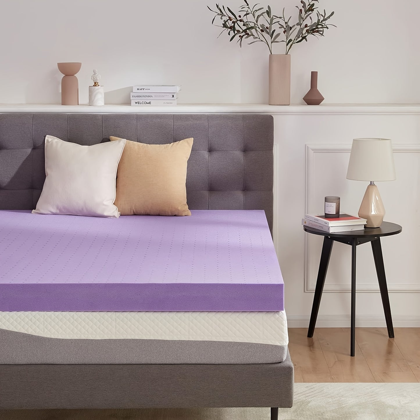 2 Inch Gel Memory Foam Mattress Topper Ventilated Soft, Breathable Bed Topper, Twin Size