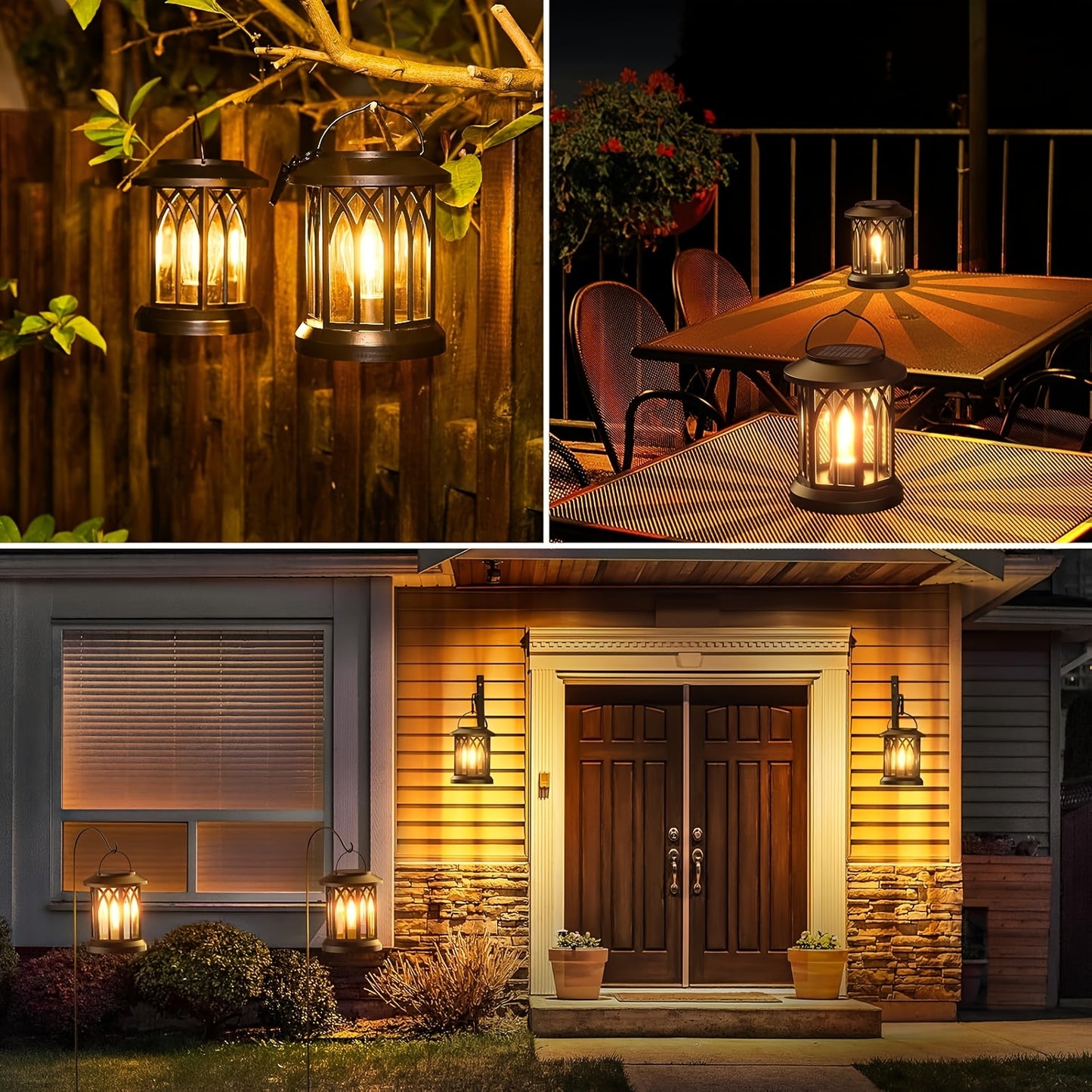 1/2/4 Pack Solar Lanterns Outdoor IPX5 Waterproof, Upgraded Bright Hanging Solar Lights for Outside, Solar Powered Lanterns Lighting LED for Garden Patio Yard, Valentine'S Day, Mother'S Day Decorative (Warm Light), Solar Outd