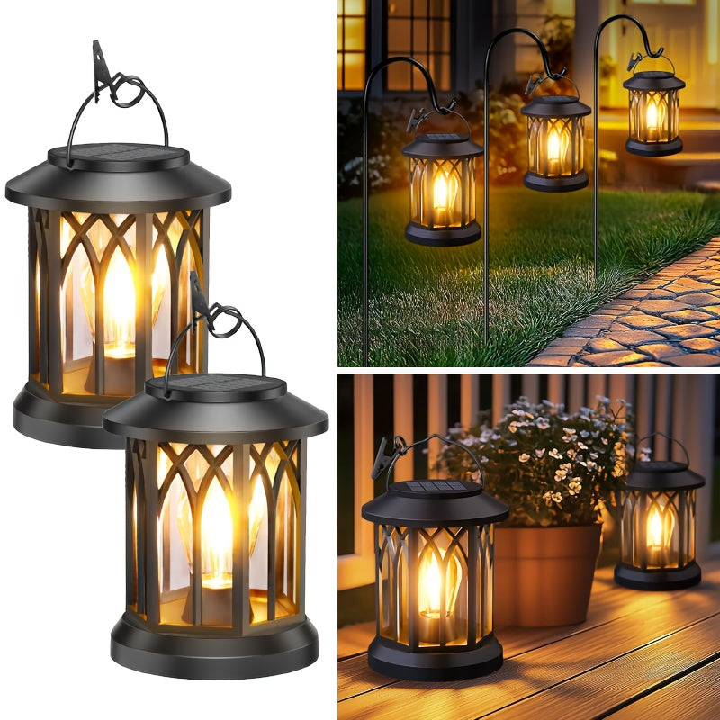 1/2/4 Pack Solar Lanterns Outdoor IPX5 Waterproof, Upgraded Bright Hanging Solar Lights for Outside, Solar Powered Lanterns Lighting LED for Garden Patio Yard, Valentine'S Day, Mother'S Day Decorative (Warm Light), Solar Outd