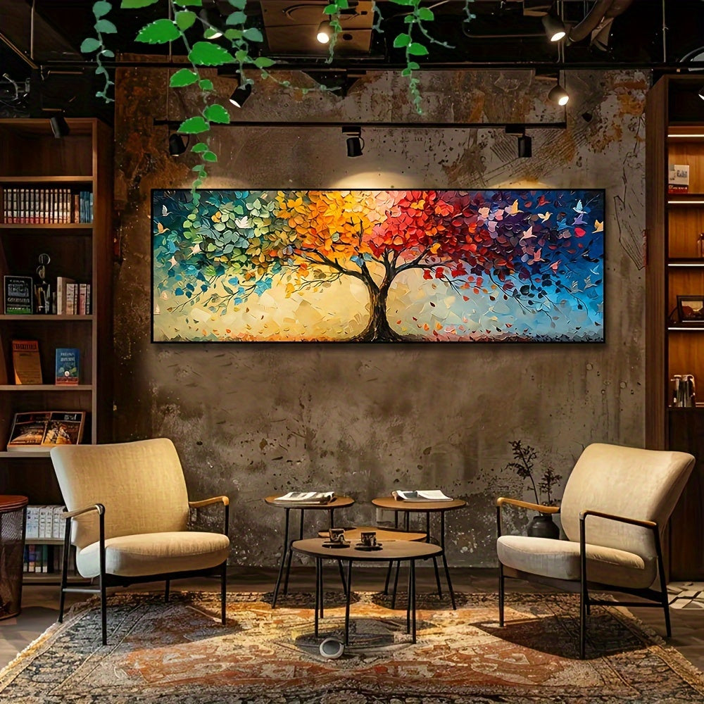 Large Tree Of Life Canvas Print - Abstract Painting Wall Art - Decorative Art Classic Contemporary Style - Geometric Patterns - Spring And Summer Seasons - Kitchen, Bathroom, Living Room, Bedroom Decoration - Painted Art On C
