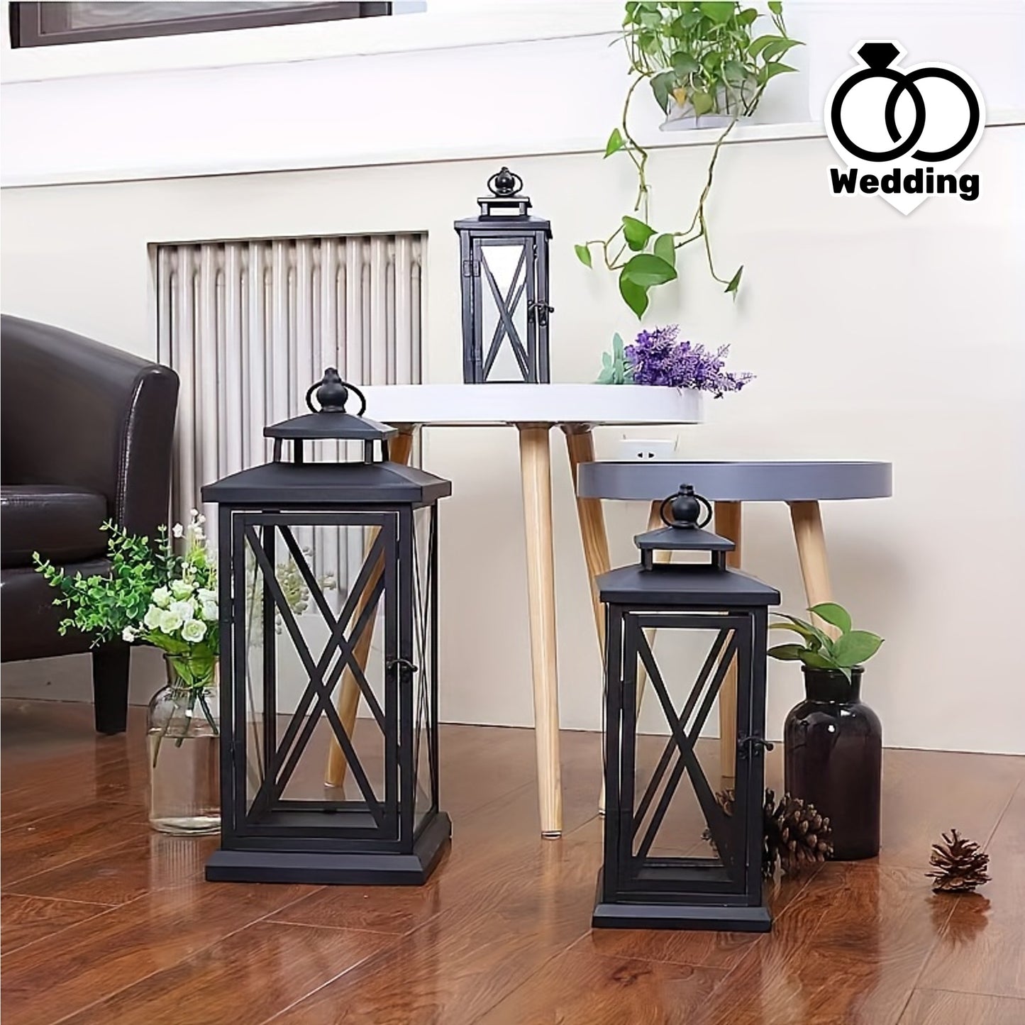 1pc Chinese Style Metal Candle Lantern with Glass Panels, Outdoor Windproof Floor-Mounted Candle Holder - Ideal for Wedding, Chapel Decor, Festive Celebrations - Christmas, Halloween, Valentine's Day, Universal