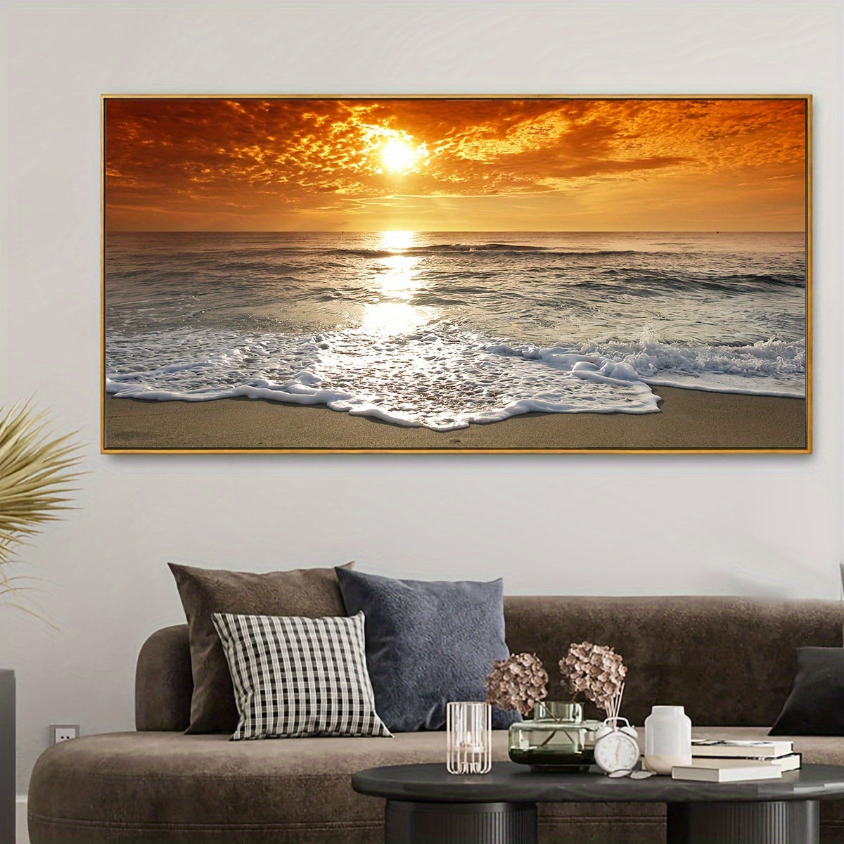 1pc Unframed Canvas Poster, Seaside Scenery Painting, Various Styles Of Scenery, Canvas Wall Art, Artwork Wall Painting for Gift, Bedroom, Office, Living Room, Cafe, Bar, Wall Decor, Home And Dormitory Decoration