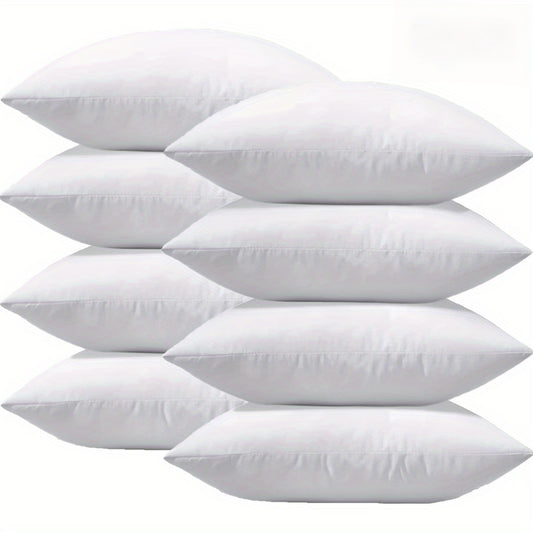 18x18 Inch Premium Soft Fluffy Throw Pillow Inserts Set of 8 - Machine Washable, 100% Polyester Fiber Filling, All-Season Multipurpose Decorative Pillows for Sofa, Living Room, Bedroom