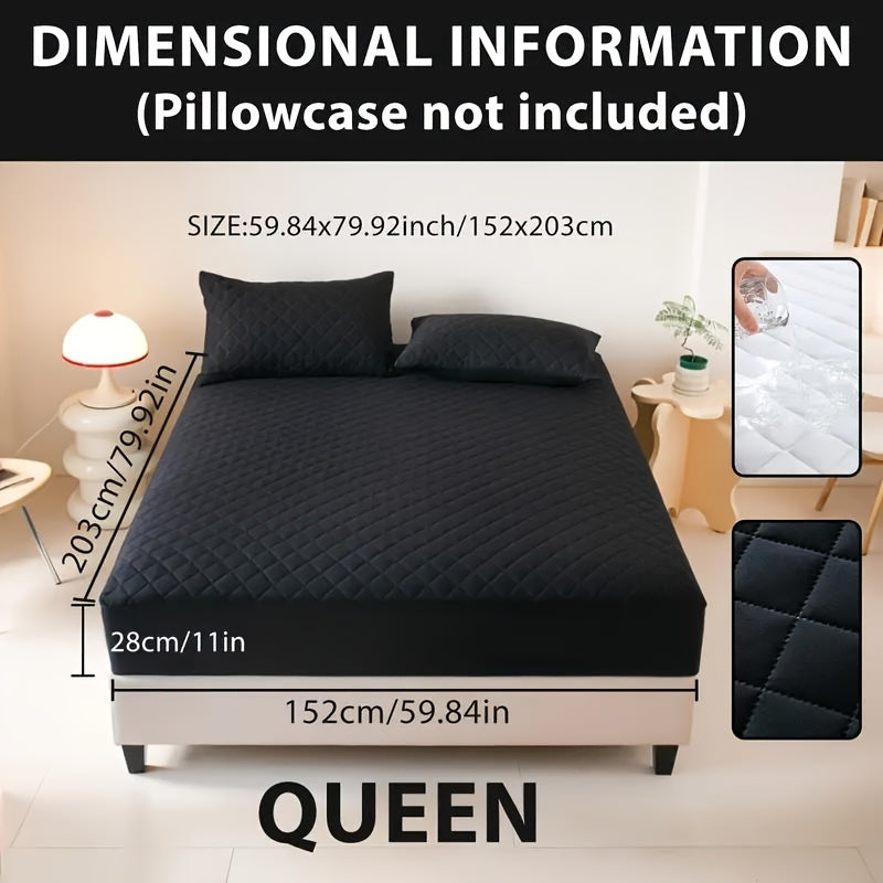 1pc Cooling Waterproof Mattress Protector, Cool And Comfortable, Layered Fitted Sheet, Solid Color Bedding Design, Can Be Used As A Separate Bedspread, 9-15 Inches Deep Pocket, Reusable Nursing Pads, Ideal for Bedroom, Guest
