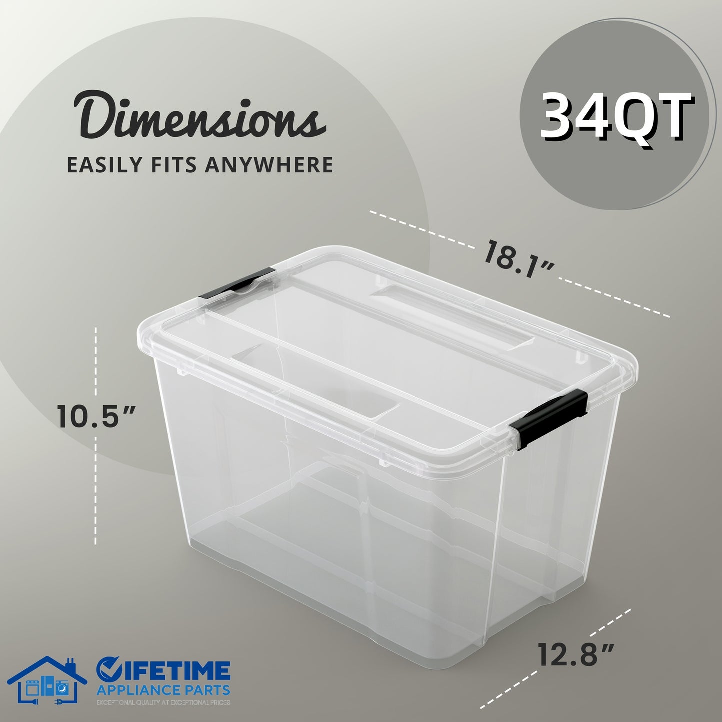 6pcs/set 34QT/54QT/75QT, [Upgraded Version] With Lid Storage Box, Super Durable Lid And Safety Buckle - Super Transparent, Toy Stackable Book, Clothing Storage Container, Closet, Wardrobe, Bedroom, Bathroom, Office Home Plast