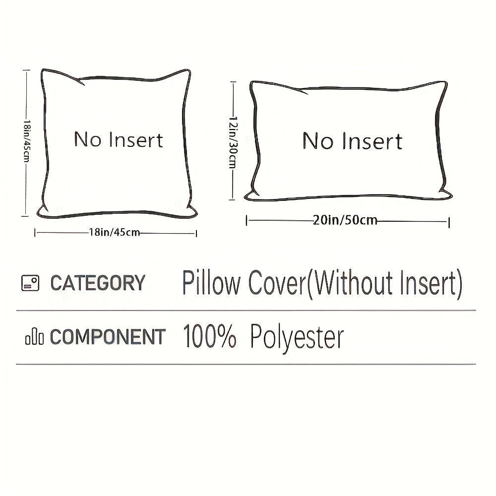 [Bohemian Pillow Covers] 4pcs Bohemian Style Patchwork Throw Pillow Covers | Soft Corduroy, Gradient Textured, Zip Closure, Polyester Fiber, 12in*20in, 18in*18in, Green, Orange, Teal, Yellow, Hand Wash Only, Farmhouse Aesthet