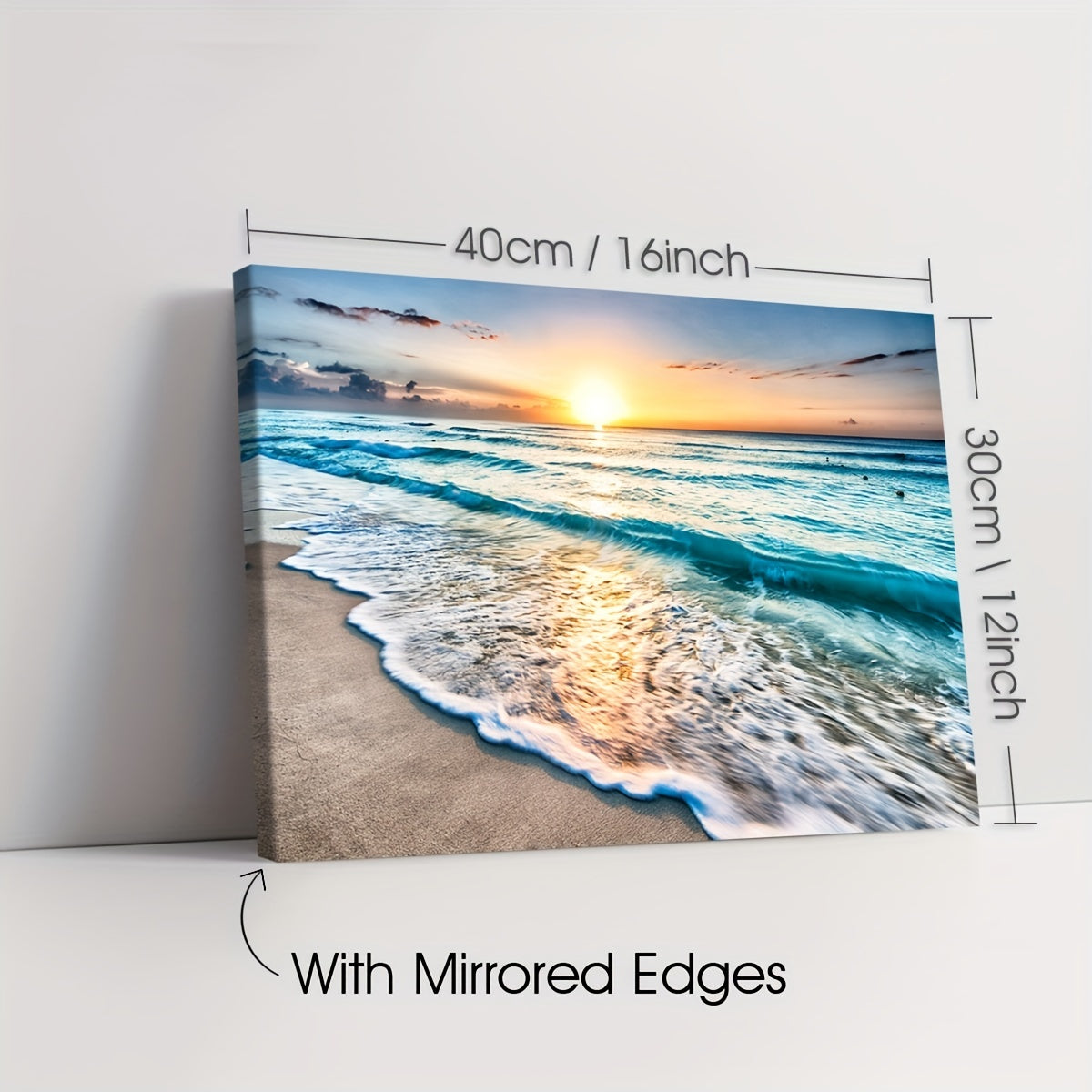 1pc Sunset by the Sea Canvas Art Print with Wooden Frame - Vibrant Ocean Sunset Wall Decor for Living Room, Bedroom, Kitchen, or Bar - Waterproof, High-Quality Ink on Canvas, Perfect for Modern Home Decoration, Beach Theme De