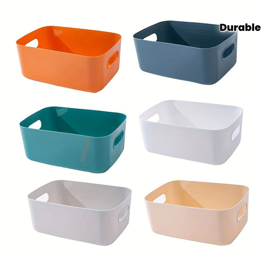 6pcs Plastic Storage Bins And Baskets for Efficient Home Classroom Organization  Containers In Multicolour for Kitchen, Cupboard Box, And Bathroom Organizer On Shelves And Tubs, Kitchen Storage, Shelf Organizer, Compact Stora