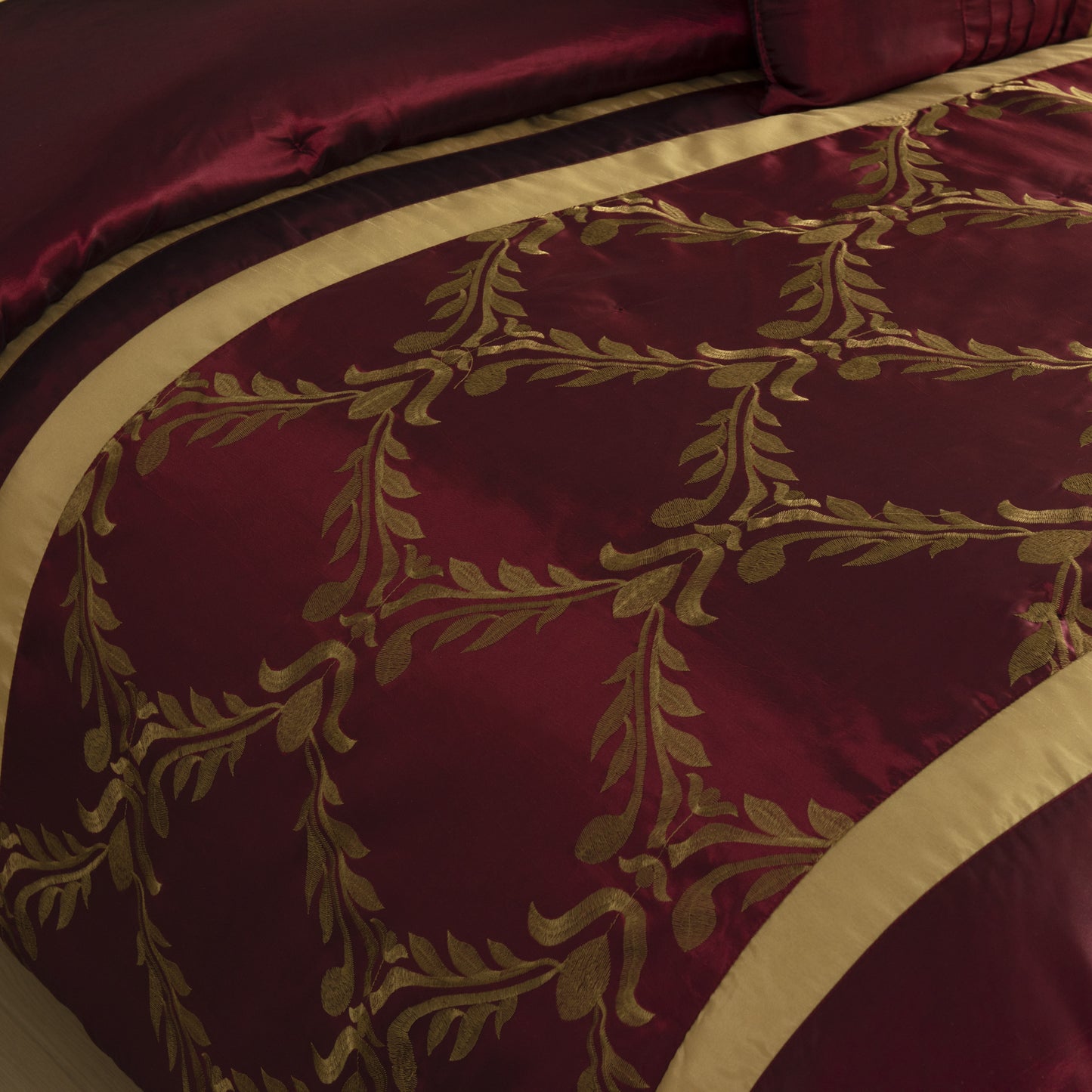 7 Piece Classic Embroidery Comforter Set King/Queen- Black And Silver Faux Silk Fabric Embroideried-1 Comforter, 2 Shams, 3 Decorative Pillows, 1 Bedskirt