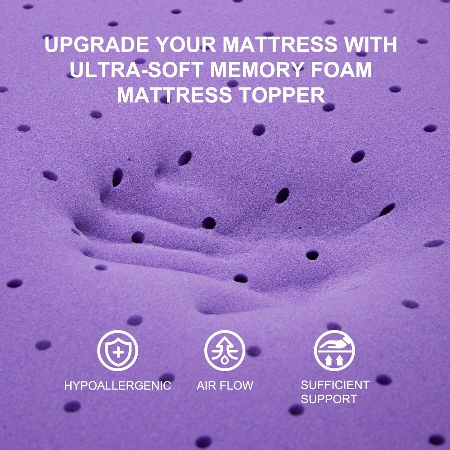 1, 5in/2in/3in/4in Cool Gel Mattress Topper, College Dorm Cool Breathable Gel Premium Mattress, Fits All Mattresses, Suitable For Reclining Sofas, Soft And Breathable Mattresses, Multiple Sizes To Meet Different Needs, Purple