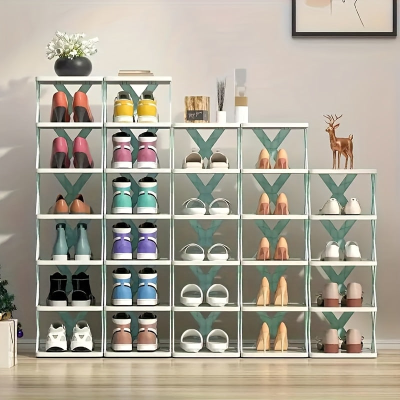 Space-Saving 9-Tier Shoe Rack - Durable PP Plastic Ladder Design Organizer, Multi-Functional Storage for Entryway, Bedroom, Living Room & Dorm - Sturdy, Lightweight & Easy Assembly, Dorm Room Organizer | Vertical Storage Solu