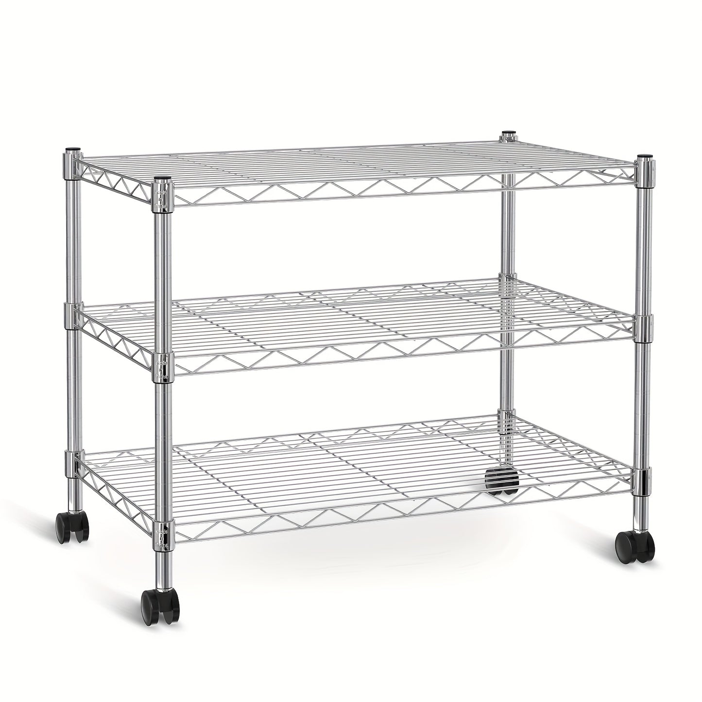 HealSmart 3-Tier Heavy Duty Storage Shelves 750Lb Capacity, 24.02" D X 13.78" W X 30" H Shelving Unit for Pantry, Garage, Laundry And Kitchen, Chrome, Standing Shelf